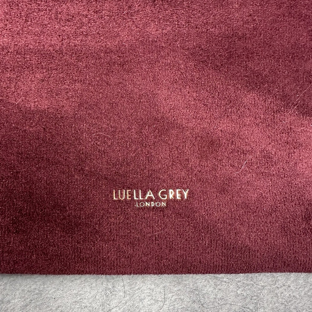 Luella Grey London Polly Zip Top Leather Suede Textured Crossbody Bag Burgundy - Picture 5 of 10